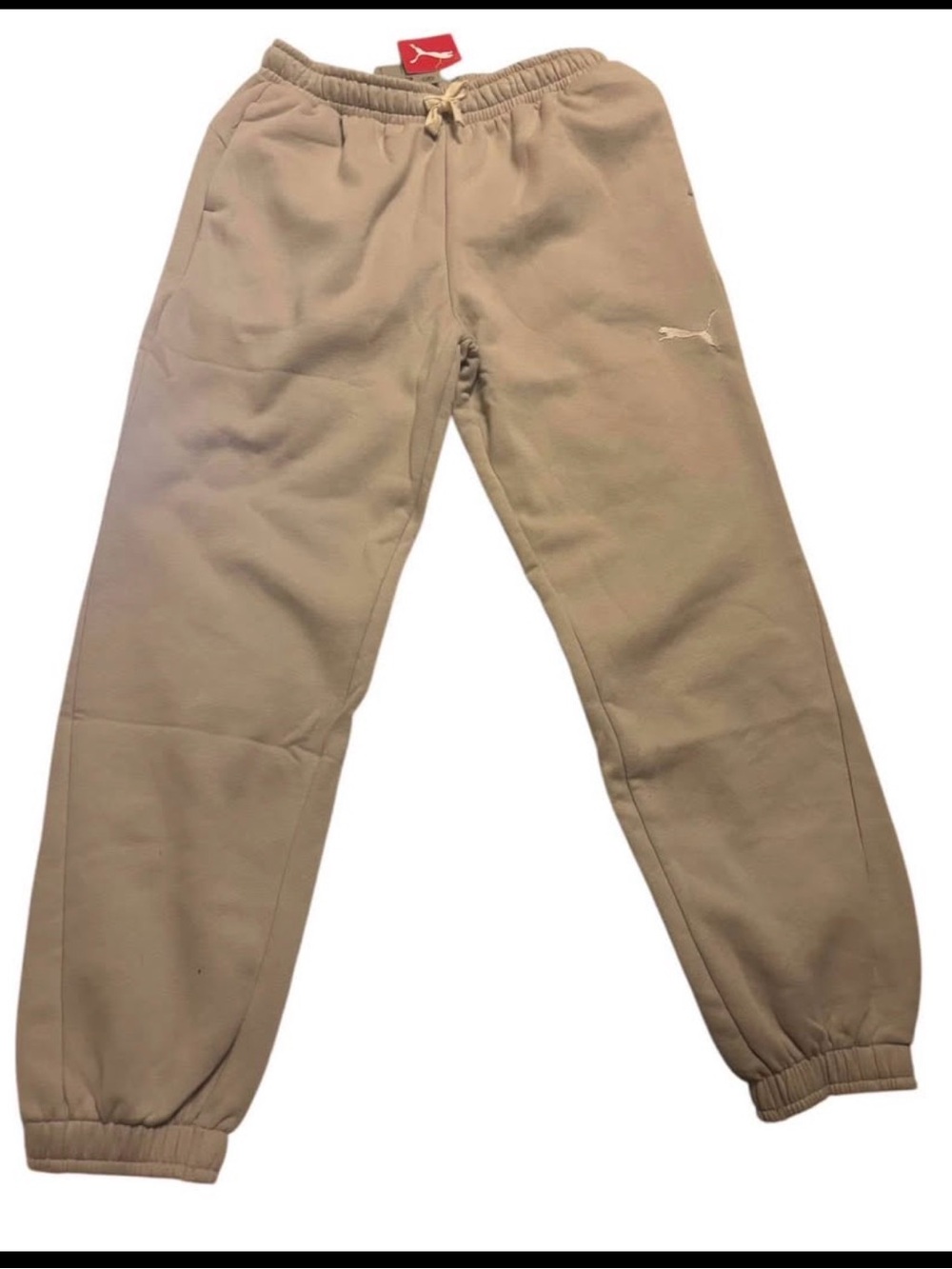 NWT PUMA Beige Joggers Sweatpants | Elastic Waist Pants | Size MEDIUM